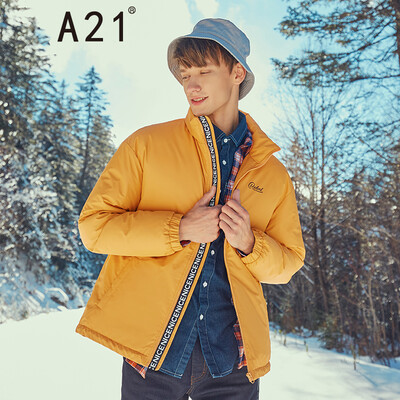 

A21 2018 autumn&winter new mens casual fit tide down jacket collar thick down jacket men short paragraph 4841516004 red 17588AL