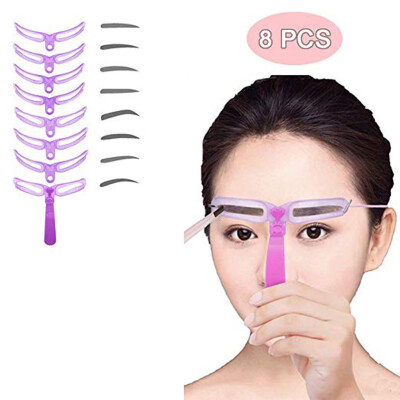 

〖Follure〗Eyebrow Stencil 8 Styles Eyebrow Shapes DIY Grooming Stencil Kit Shaping Templat