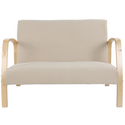 

Greensen Upholstered Wood Armchair 2 Seater Living Room Sofa Couch Reception Chair