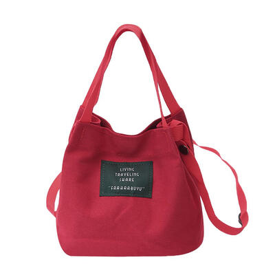 

Letter Print Shoulder Messenger Bucket Handbags Women Canvas Crossbody Bags
