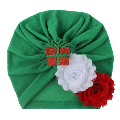 

Xmas Headwear Caps Baby Kids Flower Bonding Cartoon Christmas Tree Gift Hats