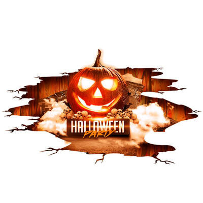 

2pcs Horror Wall Sticker Halloween Bar Sticker Waterproof PVC Wall Pasters