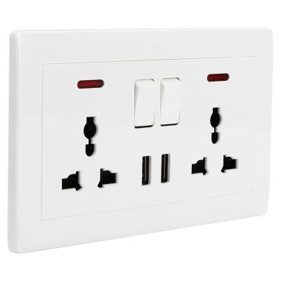 

Greensen Bedroom Home Wall Socket Outlet Switch with Dual USB for UK Plug 220-250V