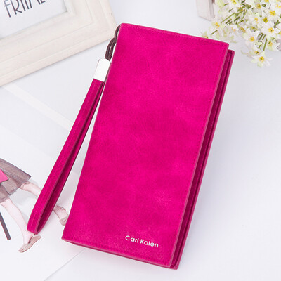 

Tailored Women Fashion Solid Color Hasp Dull Polish Multi Card Position Wallet Black