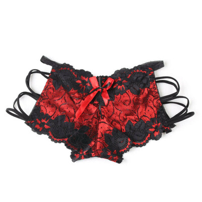 

Women Side Open Sexy Boxer Sexy Lace Breathable Low-rise Underwear Thong Bikini