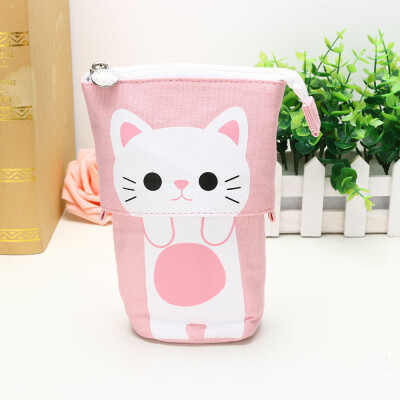 

Siaonvr 1PC Store Pencil Case Box Cartoon Cute Cat Telescopic Pencil Bag Stationery Box