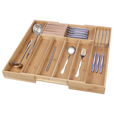 

Siaonvr Bamboo Expandable Drawer Organizer Kitchen Premium Cutlery And Utensil Tray