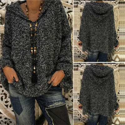 

Autumn Winter Women Warm Hoodie Long Sleeve Hooded Casual Fur Sweatshirt Coat