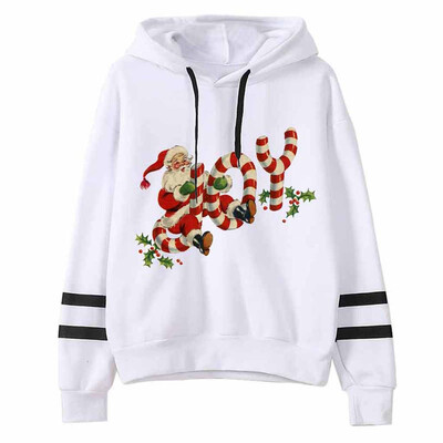 

Gobestart Women Christmas Printing Stripe Round Collar Long Sleeves Sweater Tops