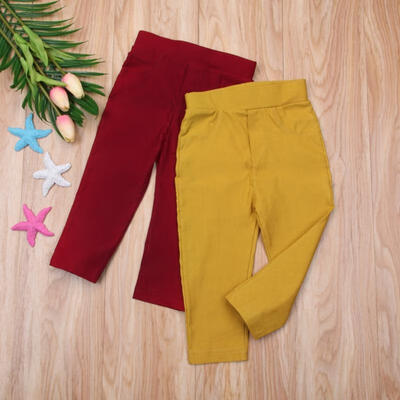 

5 Colors Kids Child Baby Boy Girl Stretch Pants Clothes Trousers Slacks Bottoms NEW
