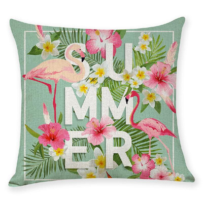 

Flamingo Pillowcase Pillow Cover Cartoon Sofa Cushion Case Protector 45x45CM Without Core
