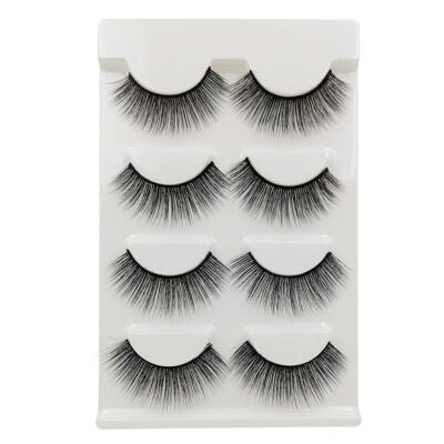 

4 Pairs Natural Long Thick False Eyelashes 3D Mink Lashes Extension Eyelash