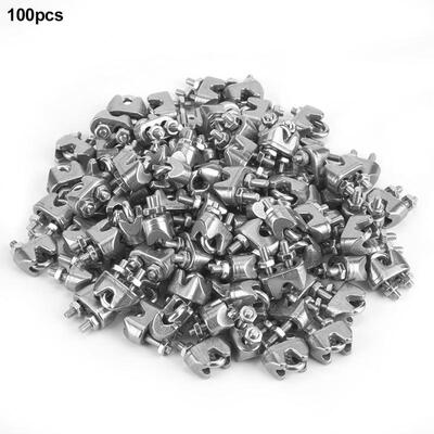 

Greensen 100pcs M2 304 Stainless Steel Wire Clips Cable Rope Clamps U Shape Bolt
