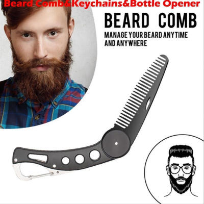 

Beard Comb Mens Shaving Pocket Male Stainless Steel Mustache Brush Portable