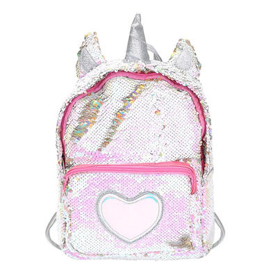 

Cute Women Heart Sequins Backpack Small Shiny Shoulder Travel Schoolbags