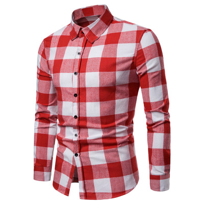 

Fashion Slim Fit Lattice Turn Down Collar Long Sleeve Men Shirt