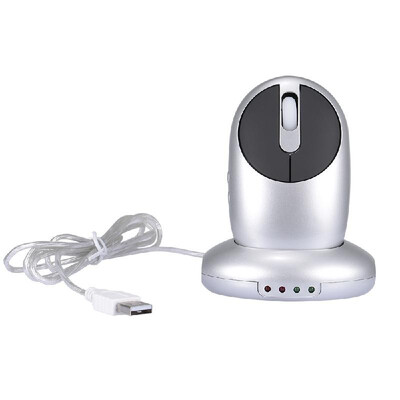 

24G Wireless Rechargeable Mouse Optical 6D Gaming Mouse with 4 Ports USB Hub Charging Dock 1200DPI MG-012 Silver
