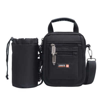 

Outdoor leisure sports backpack middle - aged men satchel casual fashion nylon canvas bag with cup cover