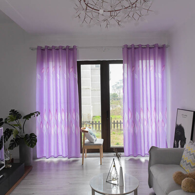 

Toponeto Leaves Sheer Curtain Tulle Window Treatment Voile Drape Valance 1 Panel Fabric