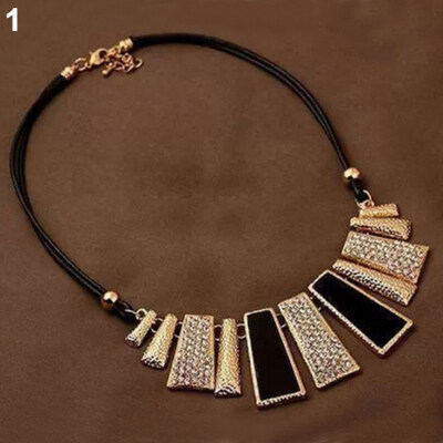 

Women Fashion Faux Leather Braided Rope Chain Irregular Choker Necklace