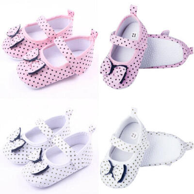 

Shoes Baby Prewalker Soft Sole Sneakers 0-18M Crib Bow Girl Newborn Anti-slip