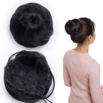 

Messy Hair Bun Chignons Synthetic Hair Extensions Wavy Updo Scrunchy Hairpieces