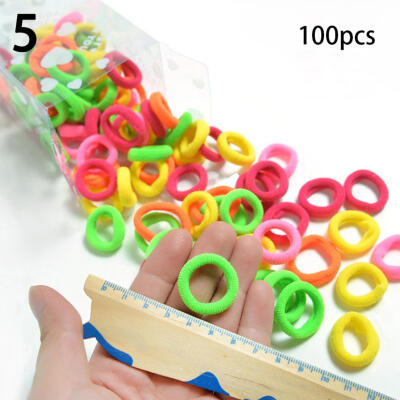 

100Pcs Fashion Women Girl Candy Color Elastic Hair Ring Rope Ponytail Holder