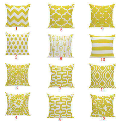 

1X Yellow Geometric Printed Cushion Covers Sofa Car Throw Pillow Case Home Decor