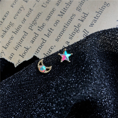 

Aretes de mujer modernos 2018 new design star moon pendant earrings fashion wild minimalist jewelry Korean earrings for women