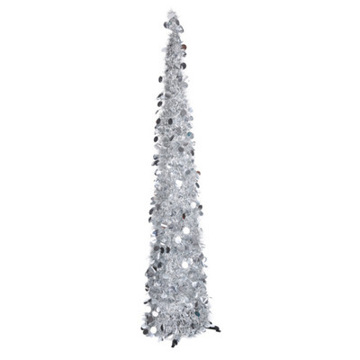 

Christmas Decorations Artificial Christmas Pine Tree Sequin Tinsel Christmas Tree with Stand Easy Assembly