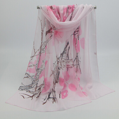 

New high quality fashion ink painting ladies printed chiffon silk scarf wholesale SW140
