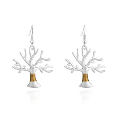 

1 Pair Life Tree Earrings Women Girls Hook Dangle Drop Earrings Female Metal Ear Drop Jewelry