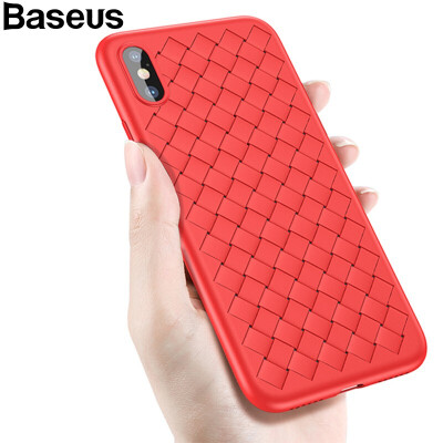 

Baseus Apple iPhone X Case Luxury Grid Weaving Phone Case for iPhone X Ultra Thin Soft BV Protective Cover Case