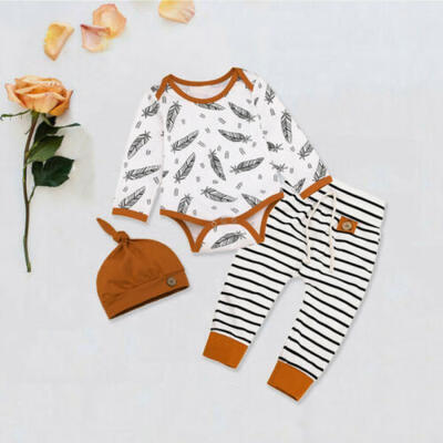 

Newborn Kids Baby Boys Girls Toddler Tops Romper Long Pants Tracksuit Outfit Set