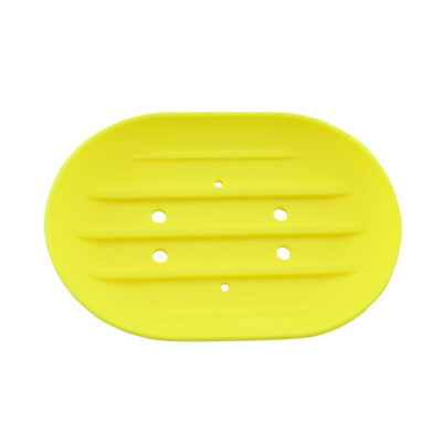 

Bathroom Silicone Soap Dish Storage Holder Rack Bath Soapbox Plate Tray Drain