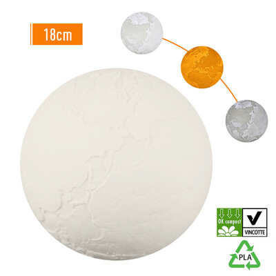 

3D Printing Clap Earth Light USB Rechargeable 3-Color Dimmable Night Lamp Bedroom Decor with Wooden Stand