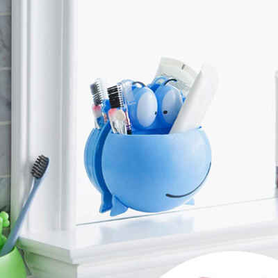 

Wall Sucker Large Eye Frog Plastic Toothbrush Rack Holder Cartoon Home Bathroom Organizer Tools