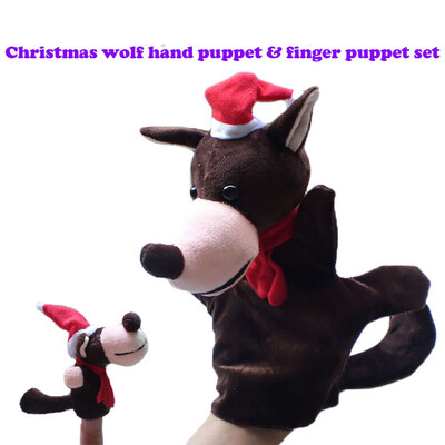 

Tailored 2Pcs Christmas Soft Animal Hand Finger Puppet Baby Infant Kid Toy Plush Toys A