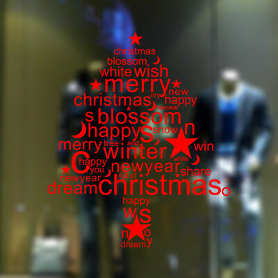

Tailored Merry Christmas Background Wall Decoration Removable Wall Stickers