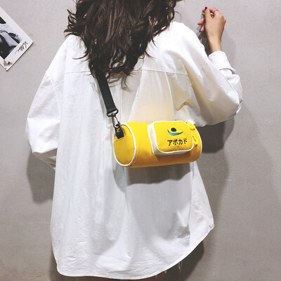 

Mini bag female 2019 new ins net red ocean cylinder bag Korean version of the wild canvas shoulder Messenger bag