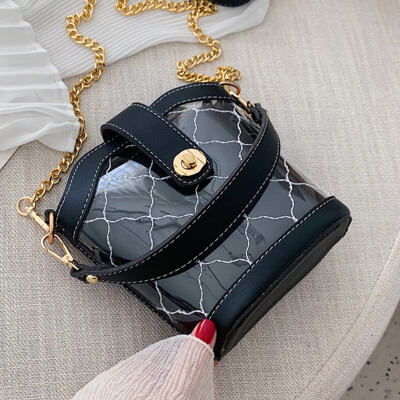 

Summer new female 2019 new Korean version transparent bag oblique chain jelly bag single shoulder bucket bag