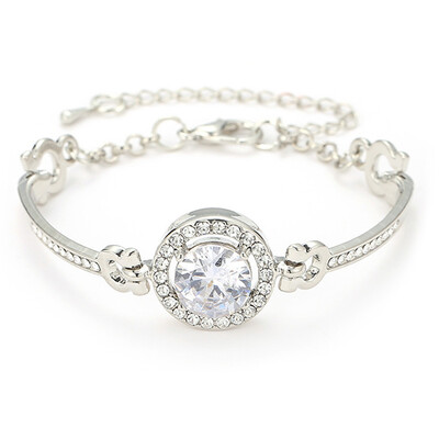 

Temperament Noble Shiny Inlaid Rhinestone Bracelet Girls Accessories Pair Hand Ring Jewelry Valentines Day