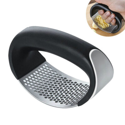 

Garlic Press Crusher Stainless Steel Squeezer Slicer Ginger Home Kitchen Tool