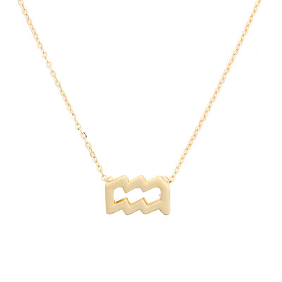 

Fashion Jewelry 12 Constellation Aquarius Pendant Necklaces For Women Zodiac Chains Necklace Gold Color Valentines Gifts