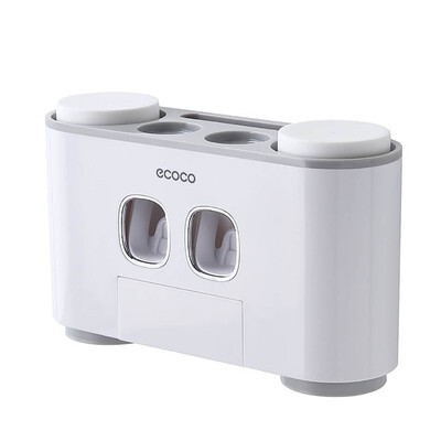 

〖Follure〗Auto Squeezing Toothpaste Dispenser Toothbrush Holder Set Home Wall Mount Stand