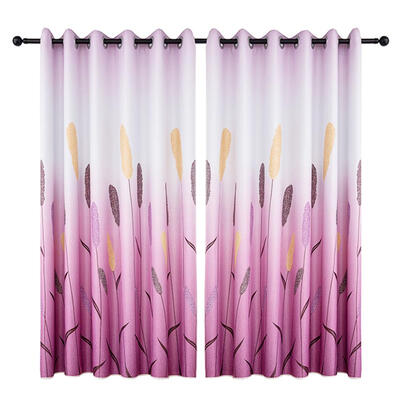 

Reed Printing Polyester Window Blinds Drapes Living Room Blackout Curtains