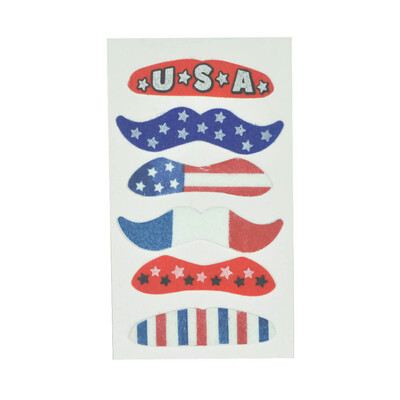 

YIWULAAmerican Flag Sticker Beard Sticker Fake Beard Independence Day Toys
