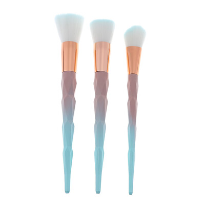 

3pcs Diamond Pink Gradient Green Makeup Brush