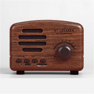 

Rechargeable Portable Retro Radio Wireless Bluetooths Speaker Retro Speaker Wood Grain color
