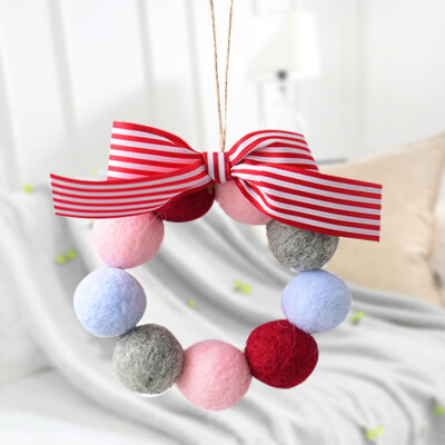 

Siaonvr Wool Mini Wool Ball String Christmas Wreath Ornament